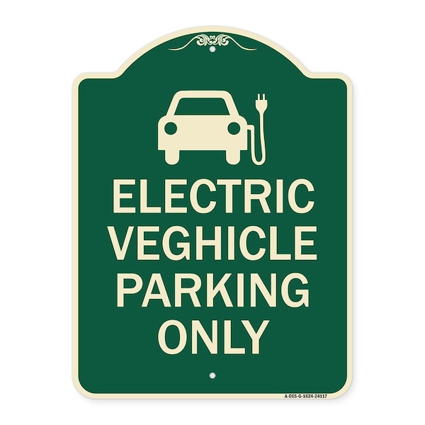 Signmission Electric Vehicle Parking W/ Graphic Heavy-Gauge Aluminum Architectural Sign, 24" x 18", G-1824-24117 A-DES-G-1824-24117 - main